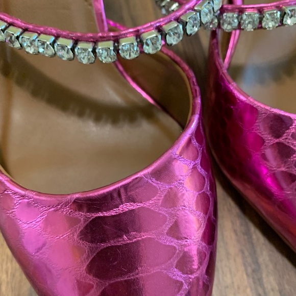 Kurt Geiger Pink Metallic Heels - Picture 8 of 14
